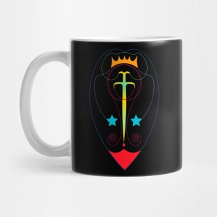 Sword Crown Blood and Stars Heart Emblem Badge Mug